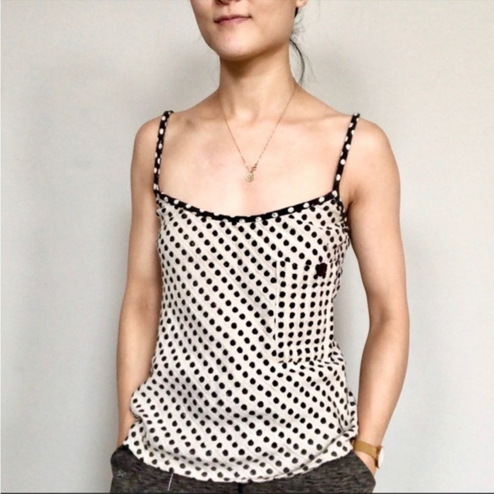 Ace & Jig Linen Blend Polka Dot Embroidered Pocket Tank Medium